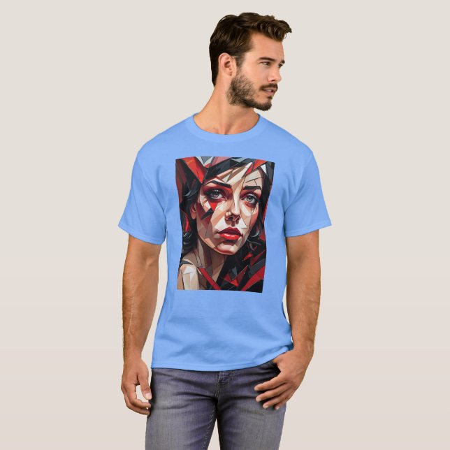Camiseta Cara abstracta de vidrio para mujeres (Anverso completo)