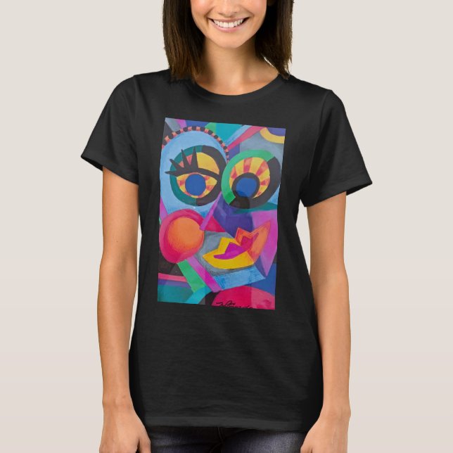 Camiseta Cara abstracta femenina (Anverso)