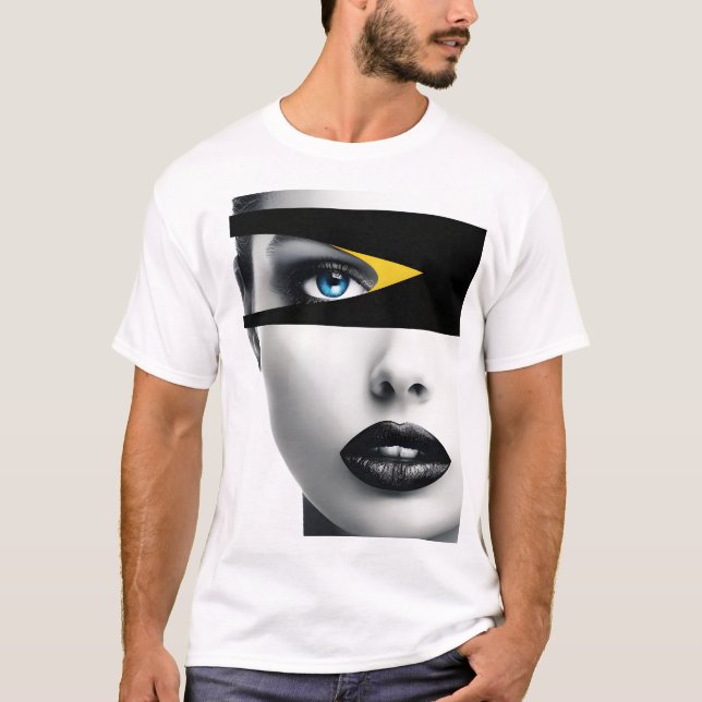 Camiseta Cara abstracta minimalista (Anverso)