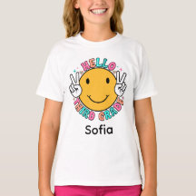 Cara Alegre Groovy Hola Tercer Grado De Regreso A 