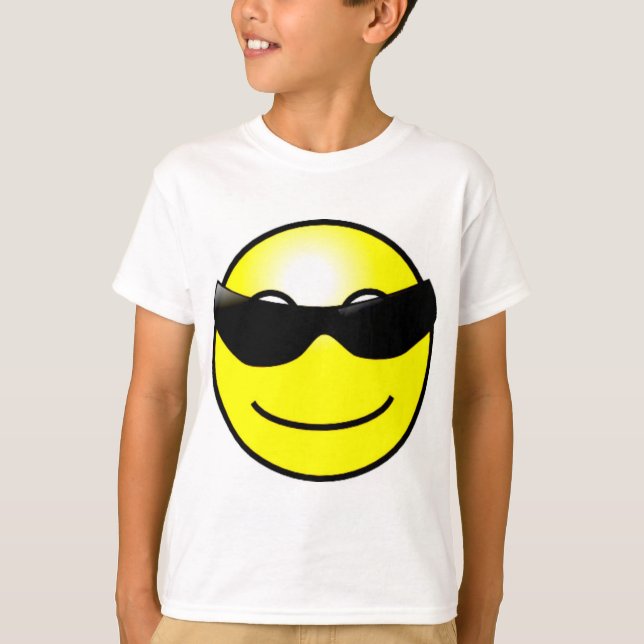 Camiseta Cara amarilla de las gafas de sol frescas (Anverso)