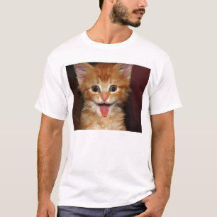 Camiseta Cara anaranjada divertida del gatito