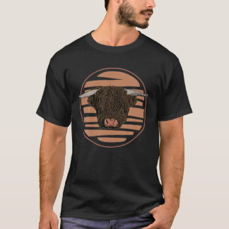 Camiseta Cara animal de vaca impresa de carne de vacuno con
