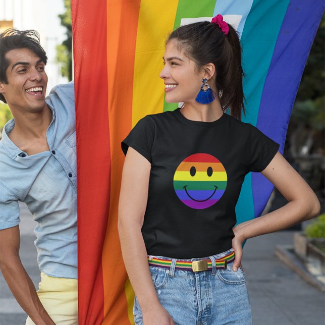 Camiseta Cara arco iris (Retro Style)