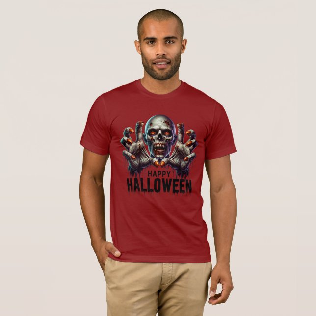 Camiseta Cara aterradora y diseño de horror para Halloween (Anverso completo)