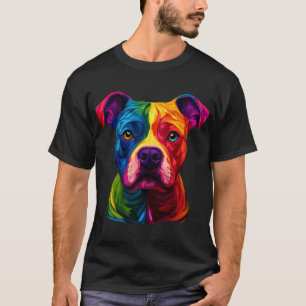Camiseta Cara Colorida de Staffordshire Bull Terrier Staffy