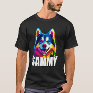 Camiseta Cara Colorida Sonriente Samoyedo Amante Perro Lind