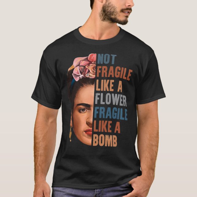 Camiseta cara como una flor arte pintor de Frida Kahlo para (Anverso)