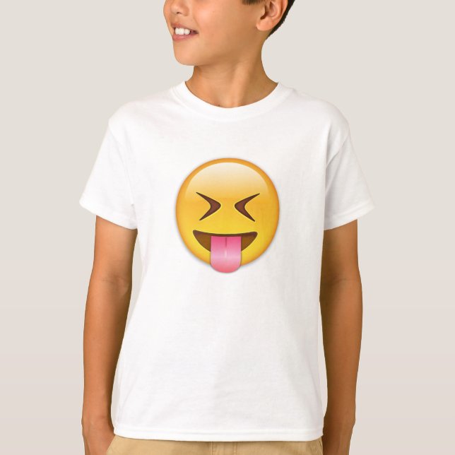 Camiseta Cara con hacia fuera pegada la lengua y los ojos (Anverso)
