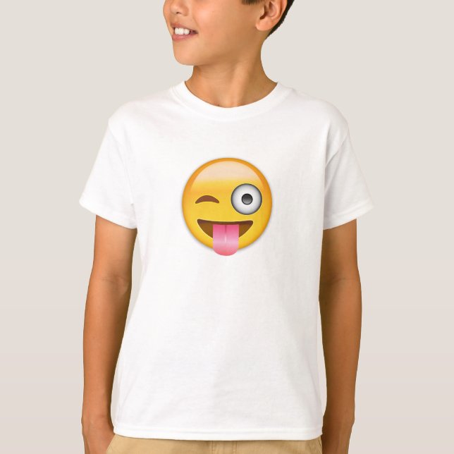 Camiseta Cara Con Lengua Atascada Y Emoji De Ojos De Invier (Anverso)