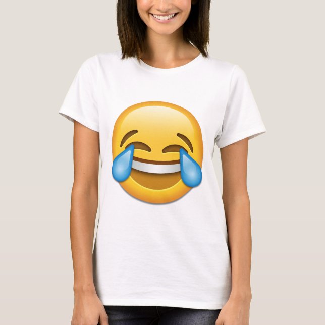 Camiseta Cara con los rasgones de la emoji de la alegría (Anverso)