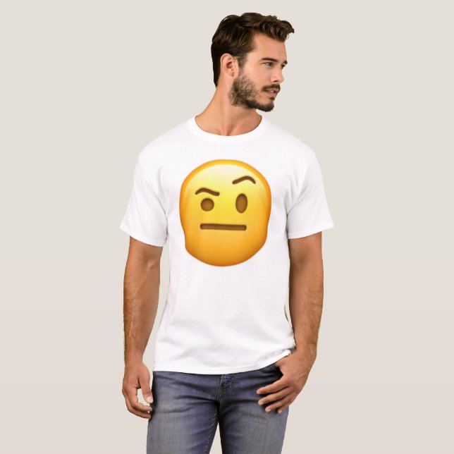 Camiseta Cara con una ceja elevada - Emoji (Anverso completo)