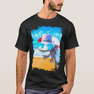 Camiseta Cara de Ajolote con Gafas en la Playa