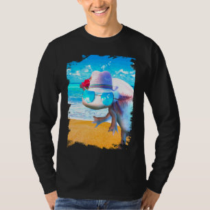 Camiseta Cara de Ajolote con Gafas en la Playa
