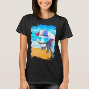 Camiseta Cara de Ajolote con Gafas en la Playa