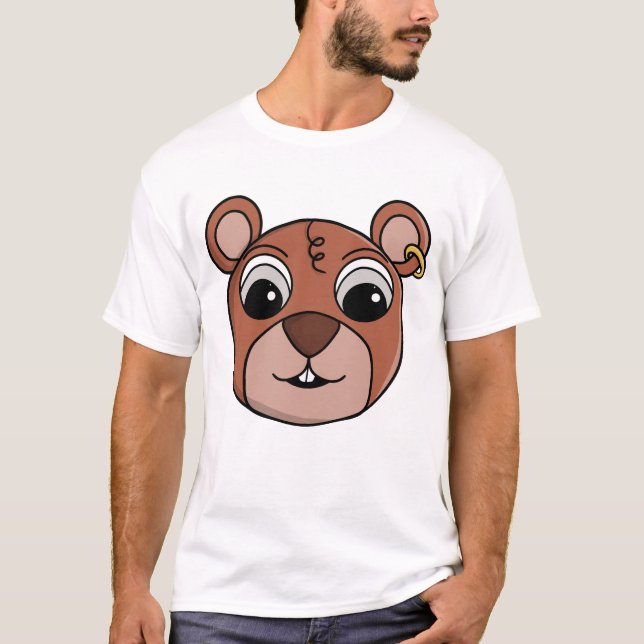 Camiseta Cara de animal alegre y descarada (Anverso)