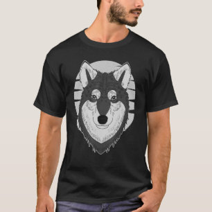 Camiseta Cara de arte de impresión de perro Husky con Husky