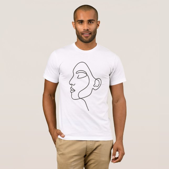 Camiseta Cara de arte de línea minimalista (Anverso completo)