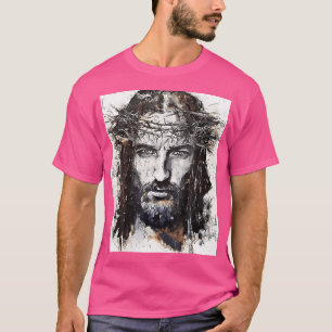 Camiseta Cara De Arte Vintage De Jesús En Una Cruz Con Coro