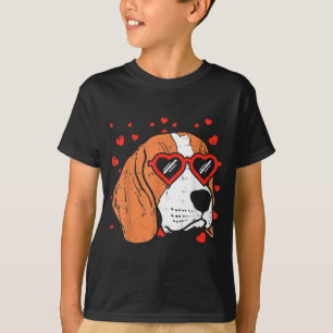 Camiseta Cara de Beagle Corazón Gafas Cute Día de San Valen