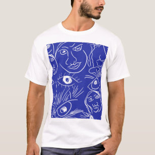 Camiseta Cara de belleza: dibujo de una línea.