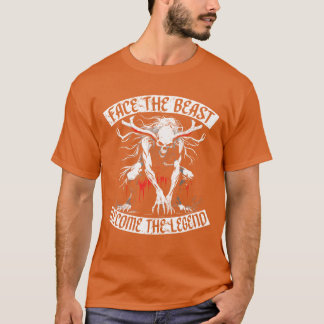 Camiseta Cara de bestia criptida Wendigo se convierte en le