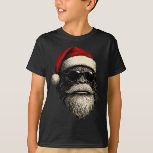 Camiseta Cara de Bigfoot Gafas de sol Papá Noel Navidad Div