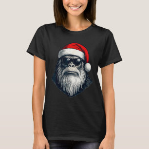 Camiseta Cara de Bigfoot Gafas de sol Papá Noel Navidad Div