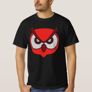 Camiseta Cara de búho grande con ojos enojados, brillante y