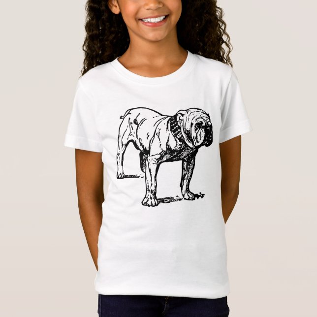 Camiseta Cara de Bulldog Realista Gráfica Canina (Anverso)