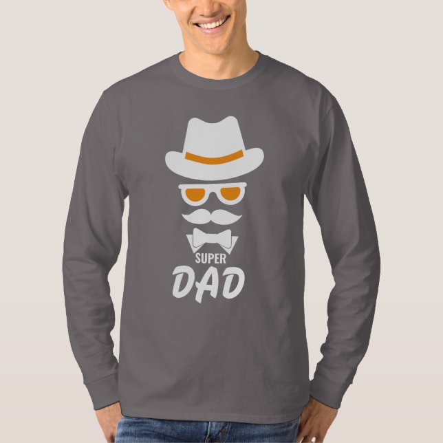 Camiseta Cara de caballero lindo con bigotes, Gorra, vidrio (Anverso)