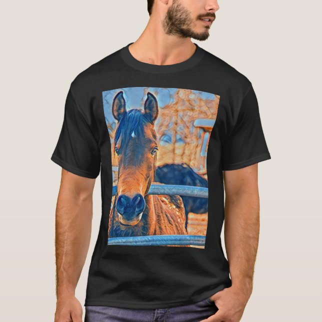 Camiseta Cara de caballo artística (Anverso)
