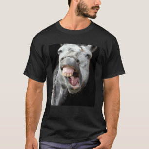 Camiseta Cara de caballo burro mostrando cara linda y Anima