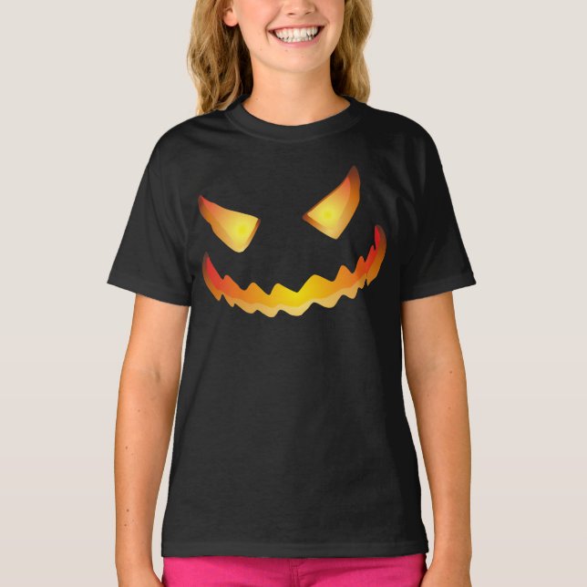 Camiseta Cara de calabaza 6 para Halloween... (Anverso)