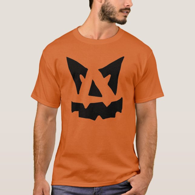Camiseta Cara de calabaza asustada (Anverso)