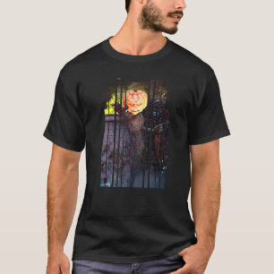 Camiseta Cara de calabaza asustado gato o linterna Spooky H