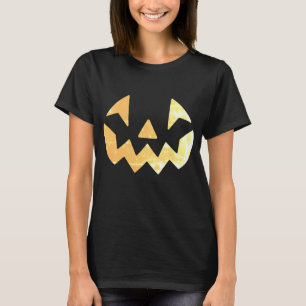 Camiseta Cara de calabaza de calabaza de oro brillante Jack