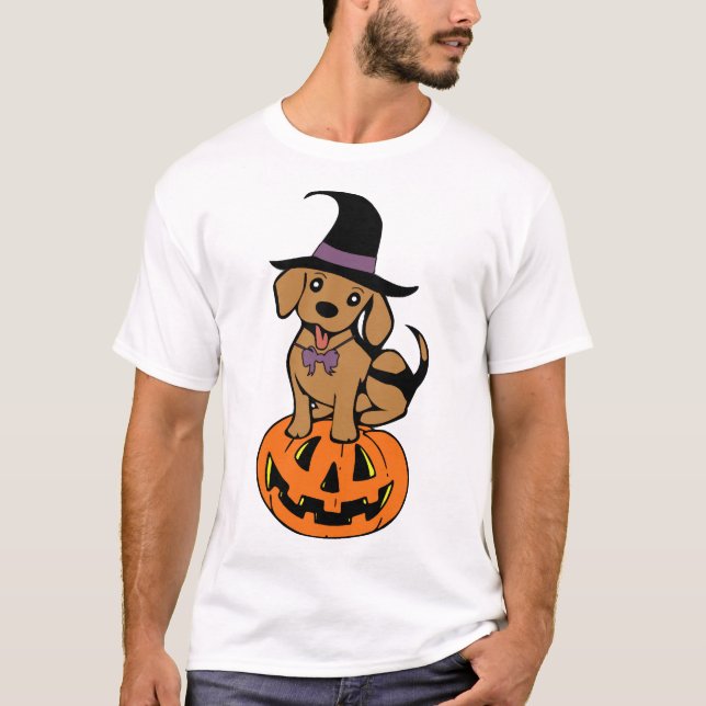 Camiseta cara de calabaza de Halloween de perro (Anverso)