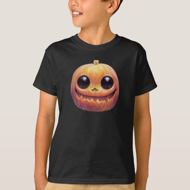 Camiseta Cara de calabaza de Halloween espeluznante (Anverso)