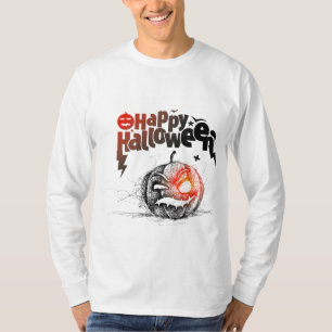 Camiseta Cara De Calabaza De Halloween Para Los Hombres Dis