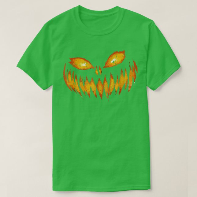 Camiseta Cara de calabaza esculpida disfraz de Halloween Ja (Diseño del anverso)