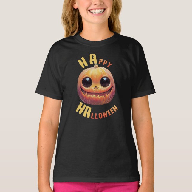 Camiseta Cara de calabaza | Feliz Halloween (Anverso)