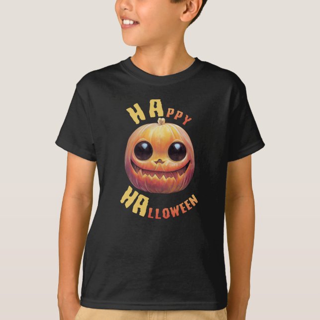 Camiseta Cara de calabaza | Feliz Halloween (Anverso)