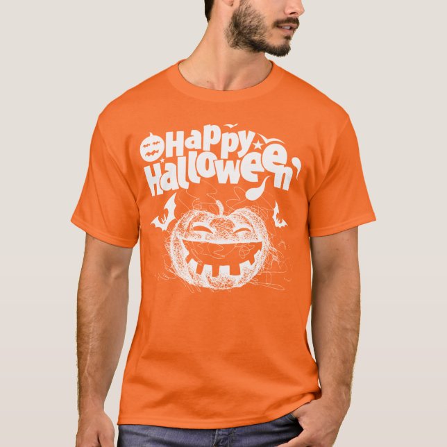 Camiseta Cara De Calabaza Graciosa Para Los Hombres Vestir  (Anverso)