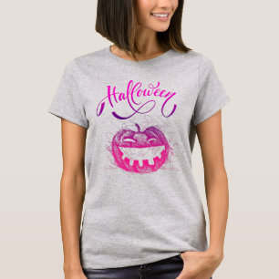 Camiseta Cara De Calabaza Graciosa Para Mujeres Vestir Cami