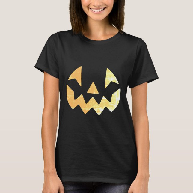 Camiseta Cara de calabaza Jack-o-lantern (Anverso)