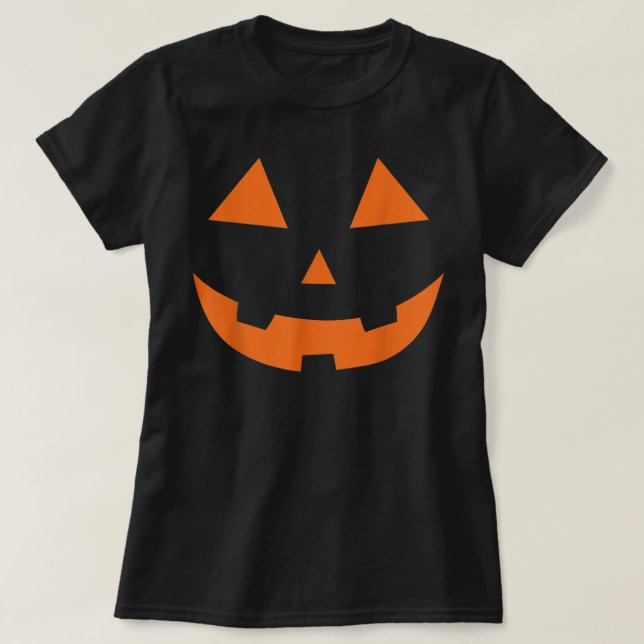 Camiseta Cara de calabaza Jack o Lantern con disfraz de hal (Diseño del anverso)