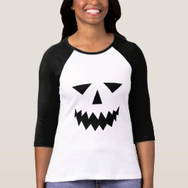 Camiseta Cara de calabaza negra Raglan T-Shirt
