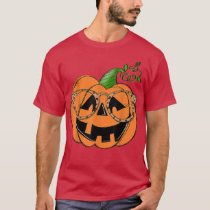 Camiseta Cara de calabaza suave divertida calabaza de Hallo