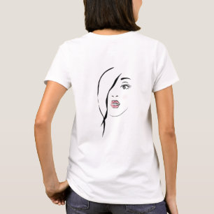 Camiseta cara de chica, glamurosa, cara, moderna personaliz